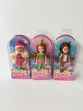 NIB Barbie Sparkle Holiday Kelly Dolls - lot of 3